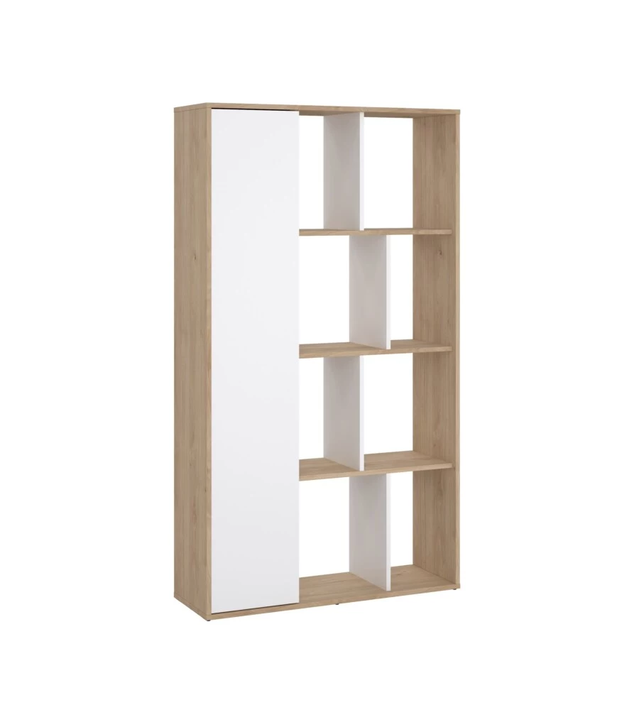 LIBRERIA "LABIRINTO" BIANCO E QUERCIA, 88X29X157 CM